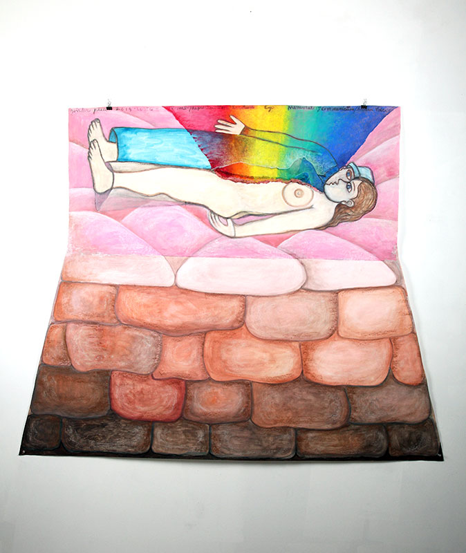 Stonewall LGBTQ, 2018, tempera, pastels and graphite on paper, 42"w x 46"h