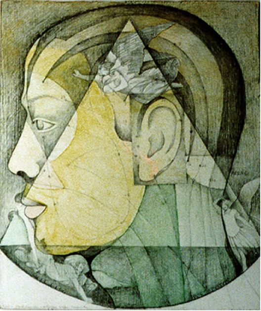 Mouth, 1986, 20"w x 26"h, Drawing and watercolor on masonite