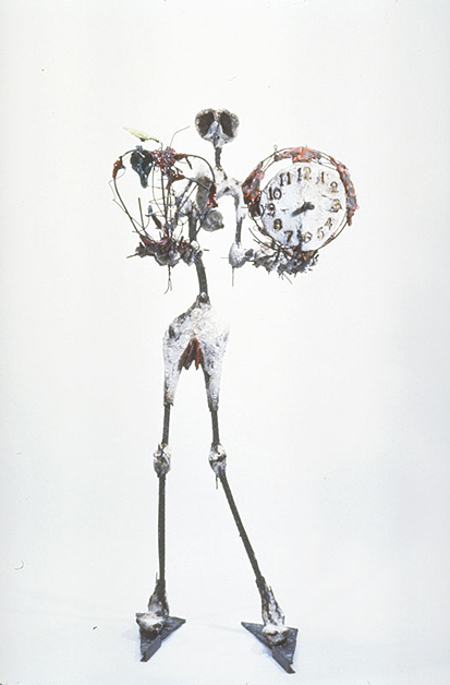 Agriculture (Apple & Clock), 1988, 47"h X 21"w X 22"d, terra cotta, steel and oil