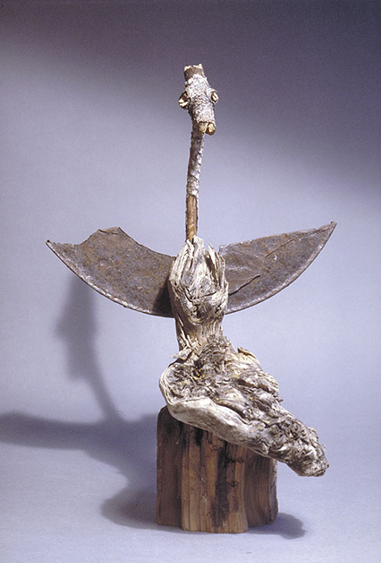 Sitting Wings, 1984, 12"w x 18"h, Wood and found objects