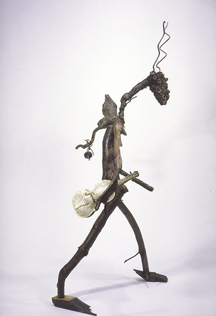 Father The Fiddler, 1984, 2'w x 3'h, Wood and found objects