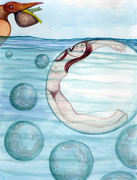 My Bubble, 2001, 8"w x 10"h, Watercolor